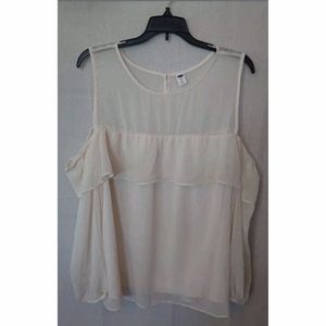Textured Off White Old Navy Cold Shoulder Blouse